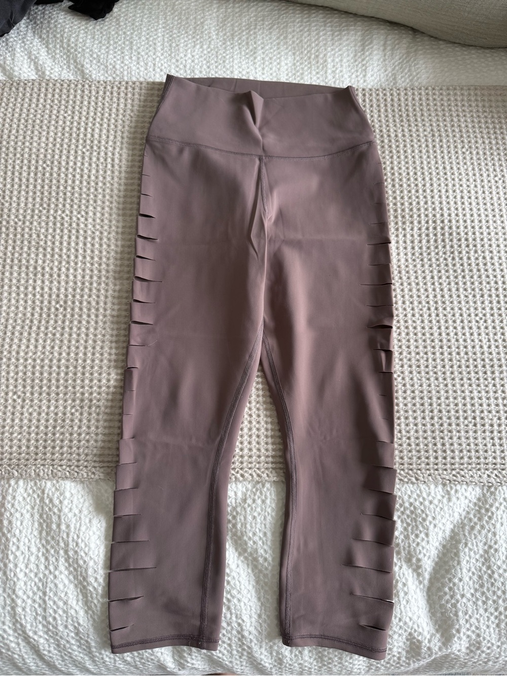 ALO Yoga crop cut out mauve gray high-waist leggings